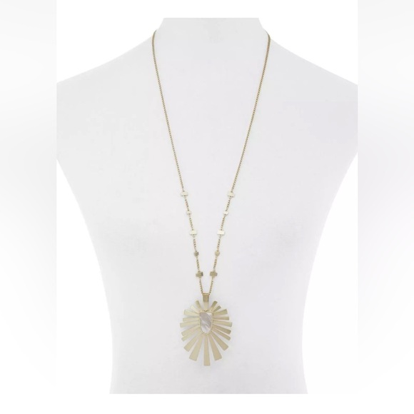 Kendra Scott Gold Sunburst Pendant - Picture 2 of 5